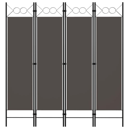 Biombo Divisor De 4 Paneles Gris 160X180 Cm