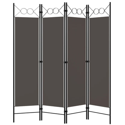 Biombo Divisor De 4 Paneles Gris 160X180 Cm
