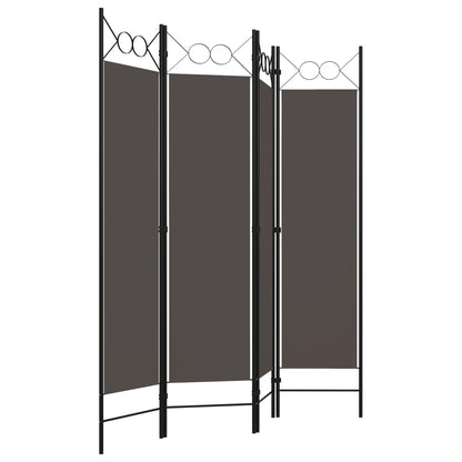 Biombo Divisor De 4 Paneles Gris 160X180 Cm