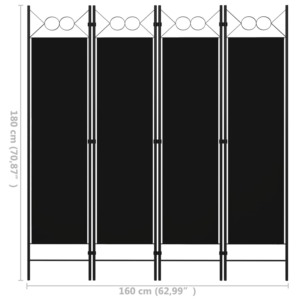 Biombo Divisor De 4 Paneles 160X180 Cm