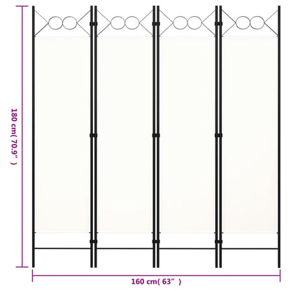 Biombo Divisor De 4 Paneles 160X180 Cm