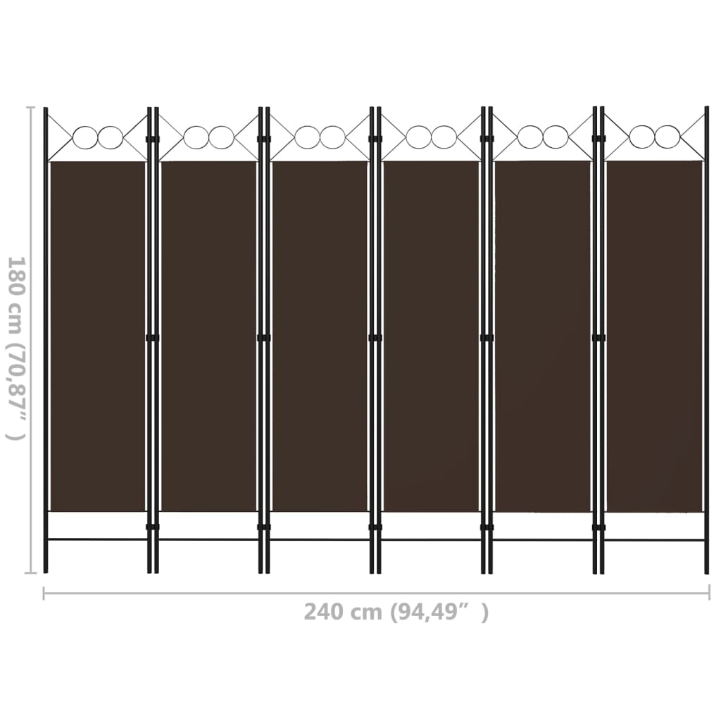 Biombo Divisor De 6 Paneles 240X180 Cm
