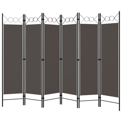 Biombo Divisor De 6 Paneles Gris 240X180 Cm