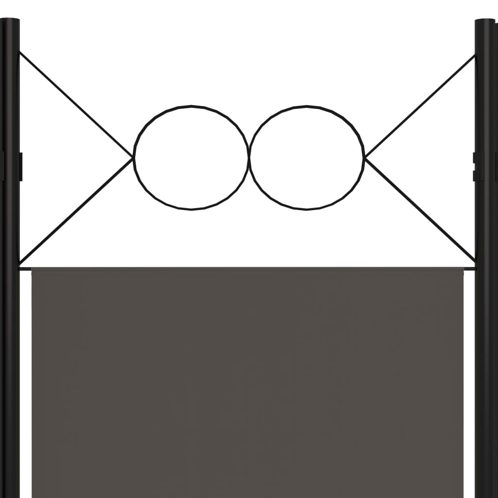 Biombo Divisor De 6 Paneles Gris 240X180 Cm