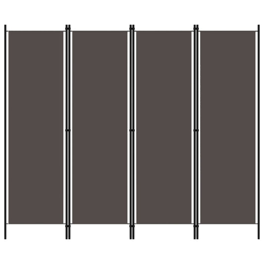 Biombo Divisor De 4 Paneles Gris 200X180 Cm