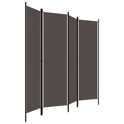 Biombo Divisor De 4 Paneles Gris 200X180 Cm