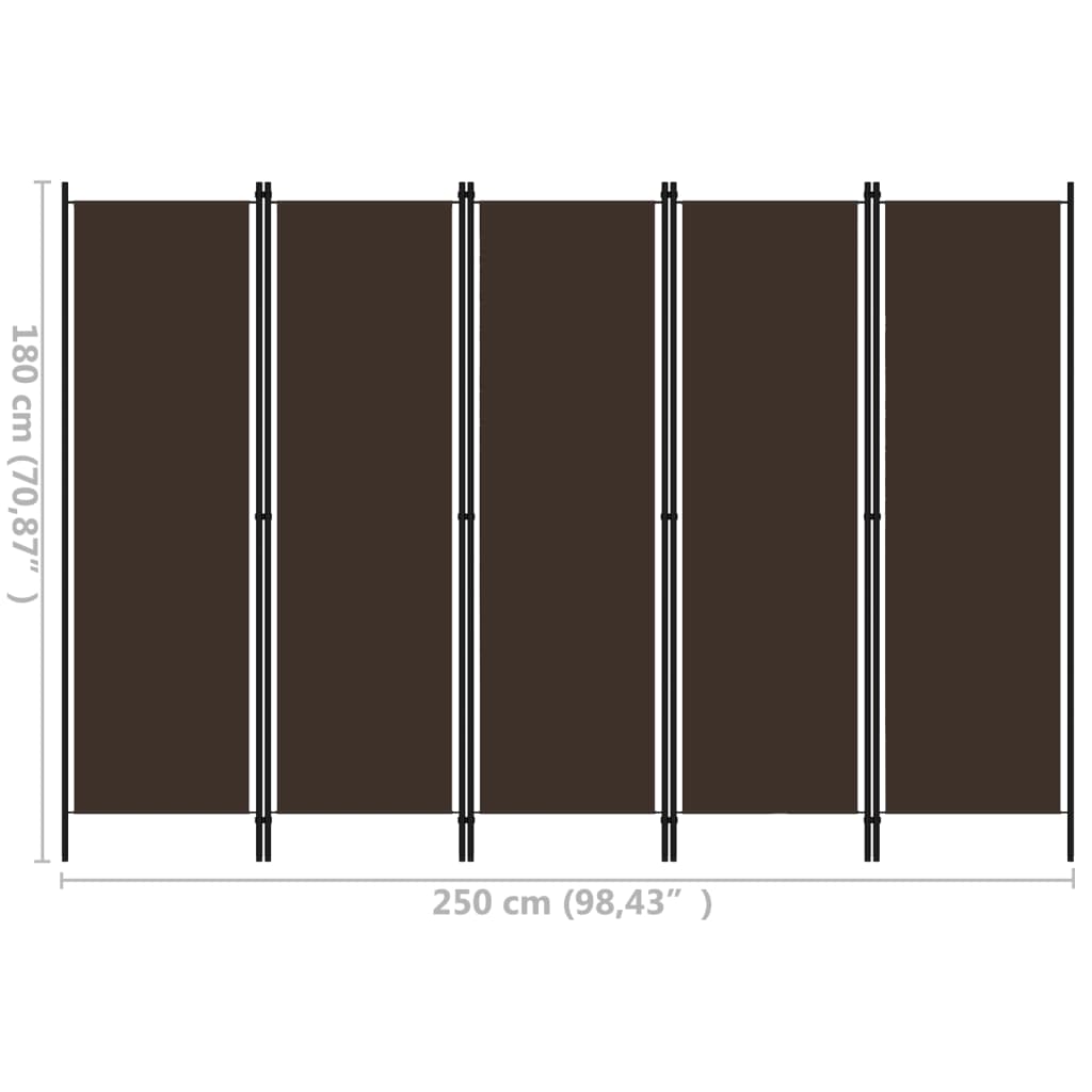 Biombo Divisor De 5 Paneles 250X180 Cm