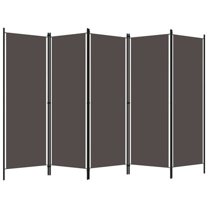 Biombo Divisor De 5 Paneles Gris 250X180 Cm