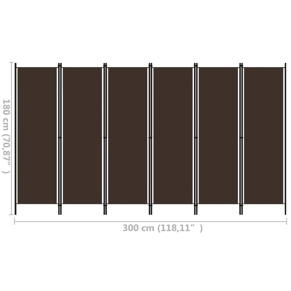 Biombo Divisor De 6 Paneles 300X180 Cm