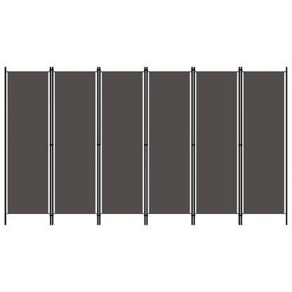 Biombo Divisor De 6 Paneles Gris 300X180 Cm