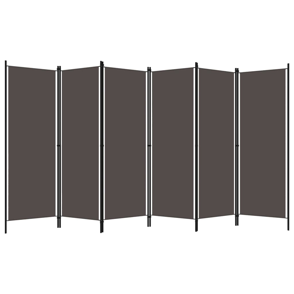 Biombo Divisor De 6 Paneles Gris 300X180 Cm