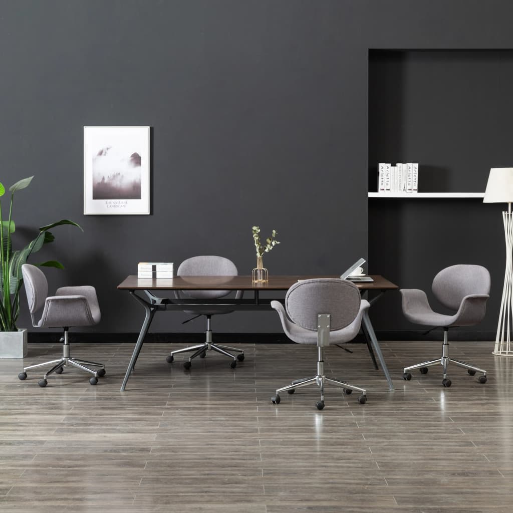 Sillas De Comedor Giratorias 4 Unidades Tela Color Gris Taupe