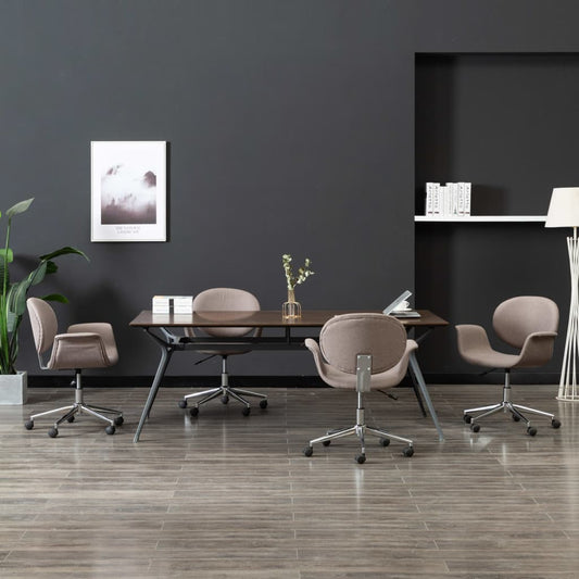 Sillas De Comedor Giratorias 4 Unidades Tela Color Gris Taupe