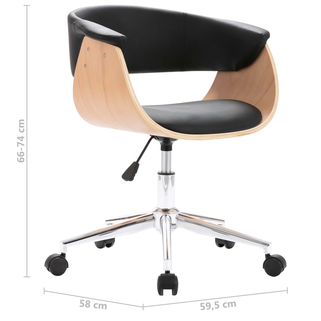 Sillas De Comedor Giratorias 4 Unidades Cuero Sintético Negro
