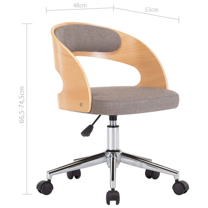 Sillas Comedor Giratorias 2 Uds Madera Curvada Tela Gris Taupe