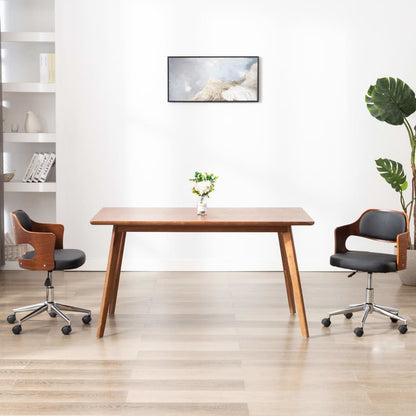 Silla De Comedor Giratoria Madera Curvada Cuero Sintético