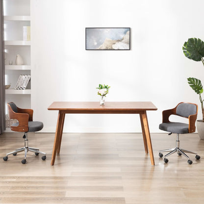 Silla De Comedor Giratoria Madera Curvada Cuero Sintético