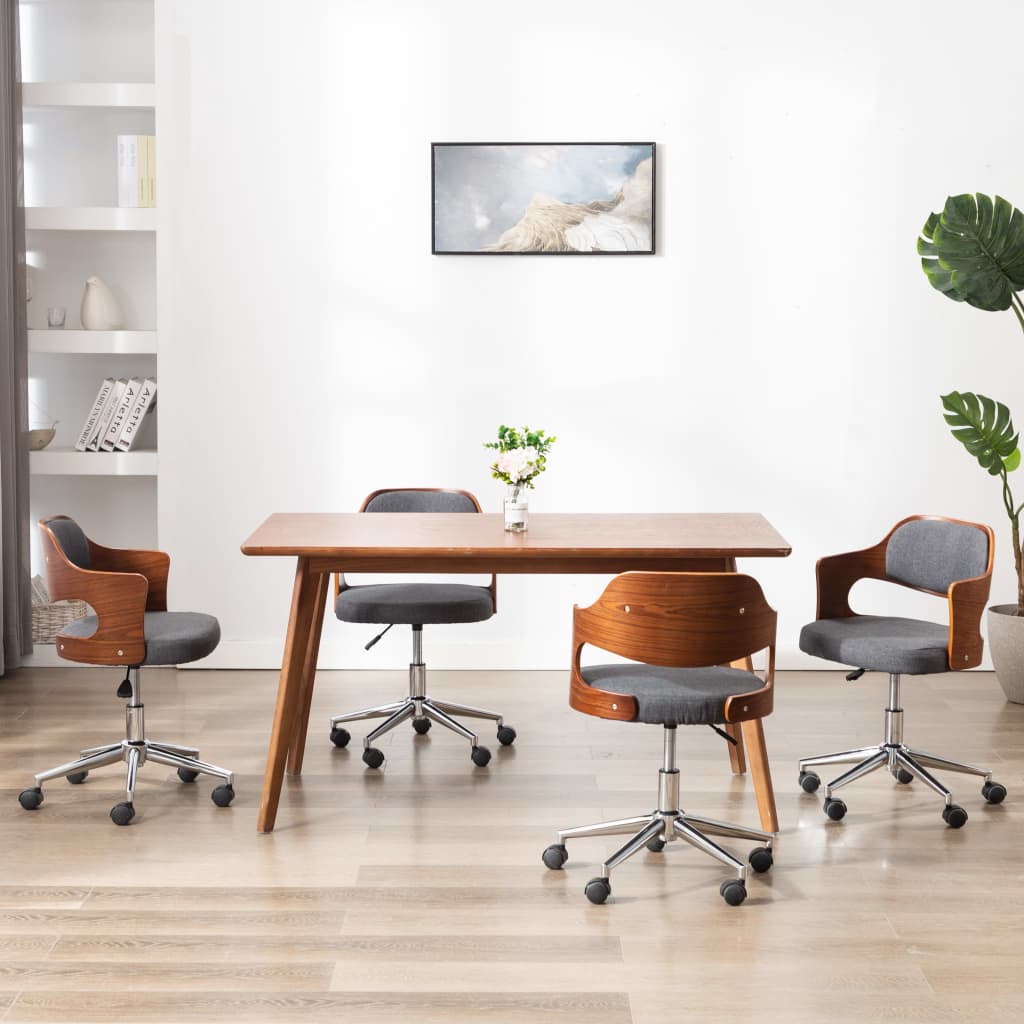 Silla De Comedor Giratoria Madera Curvada Cuero Sintético