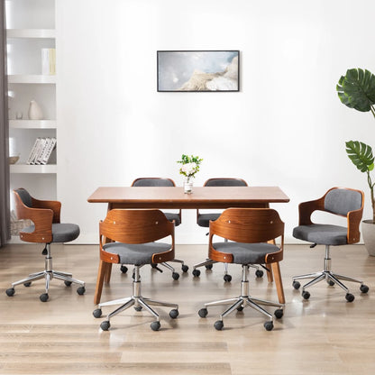 Silla De Comedor Giratoria Madera Curvada Cuero Sintético