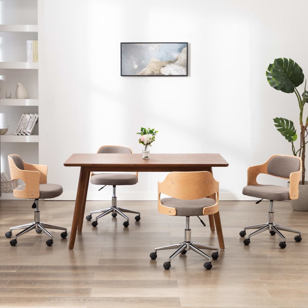 Silla De Comedor Giratoria Madera Curvada Cuero Sintético