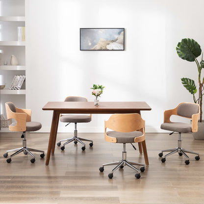 Silla De Comedor Giratoria Madera Curvada Cuero Sintético