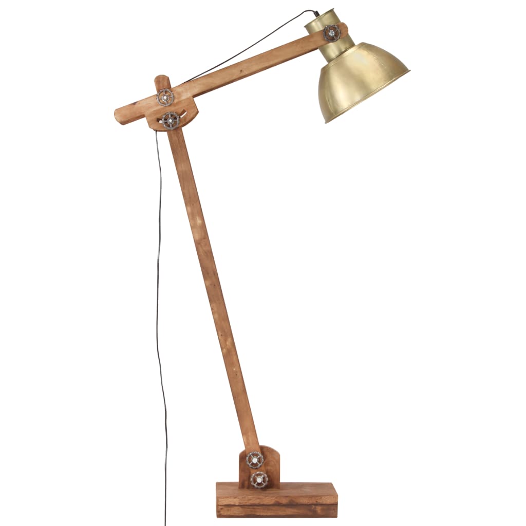 Lámpara De Pie Madera Maciza De Mango E27