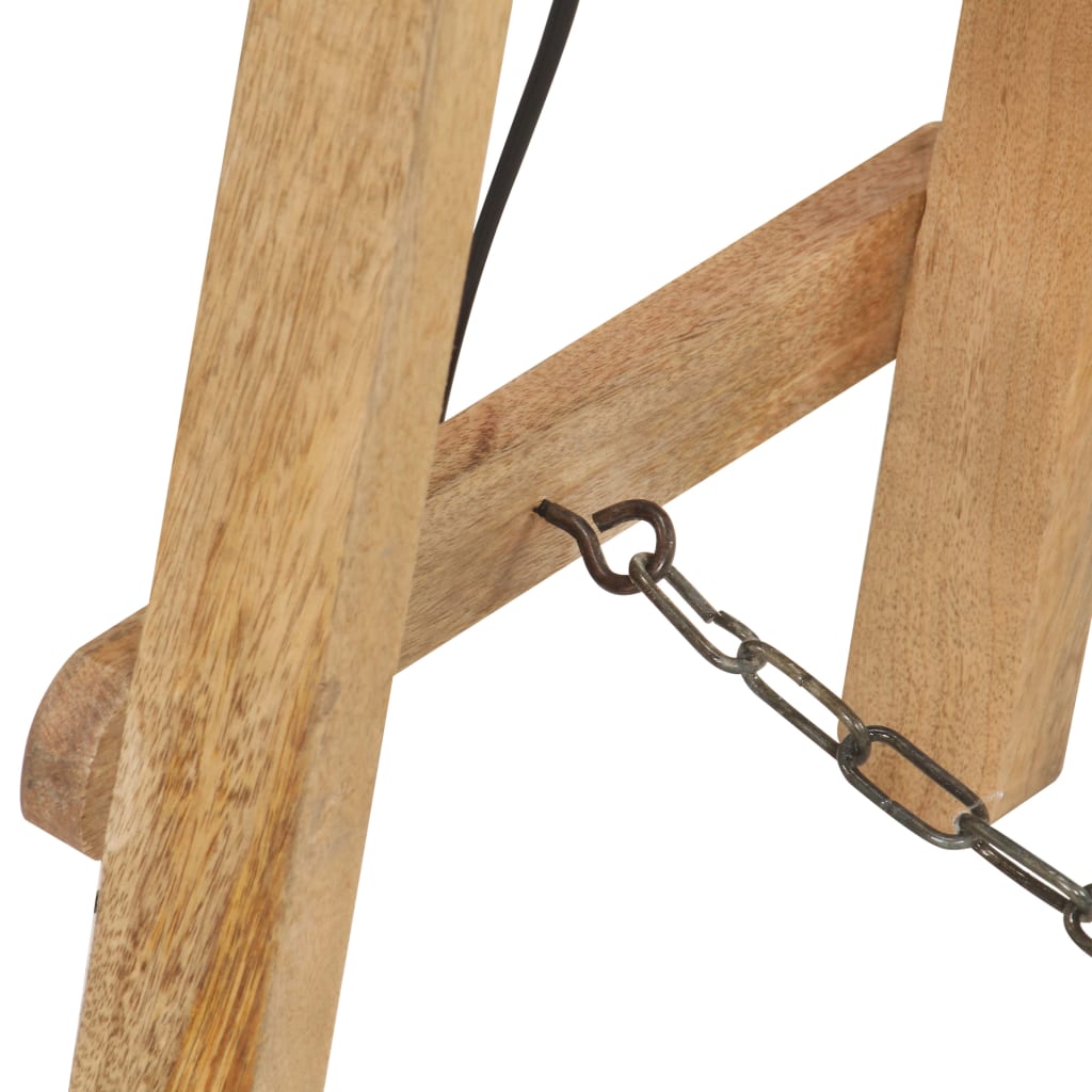 Lámpara De Pie 3 Piezas Madera Maciza De Mango E27