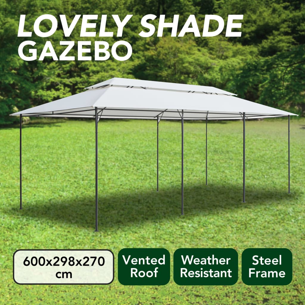 Cenador 600X298X270 Cm Blanco 180G/M²