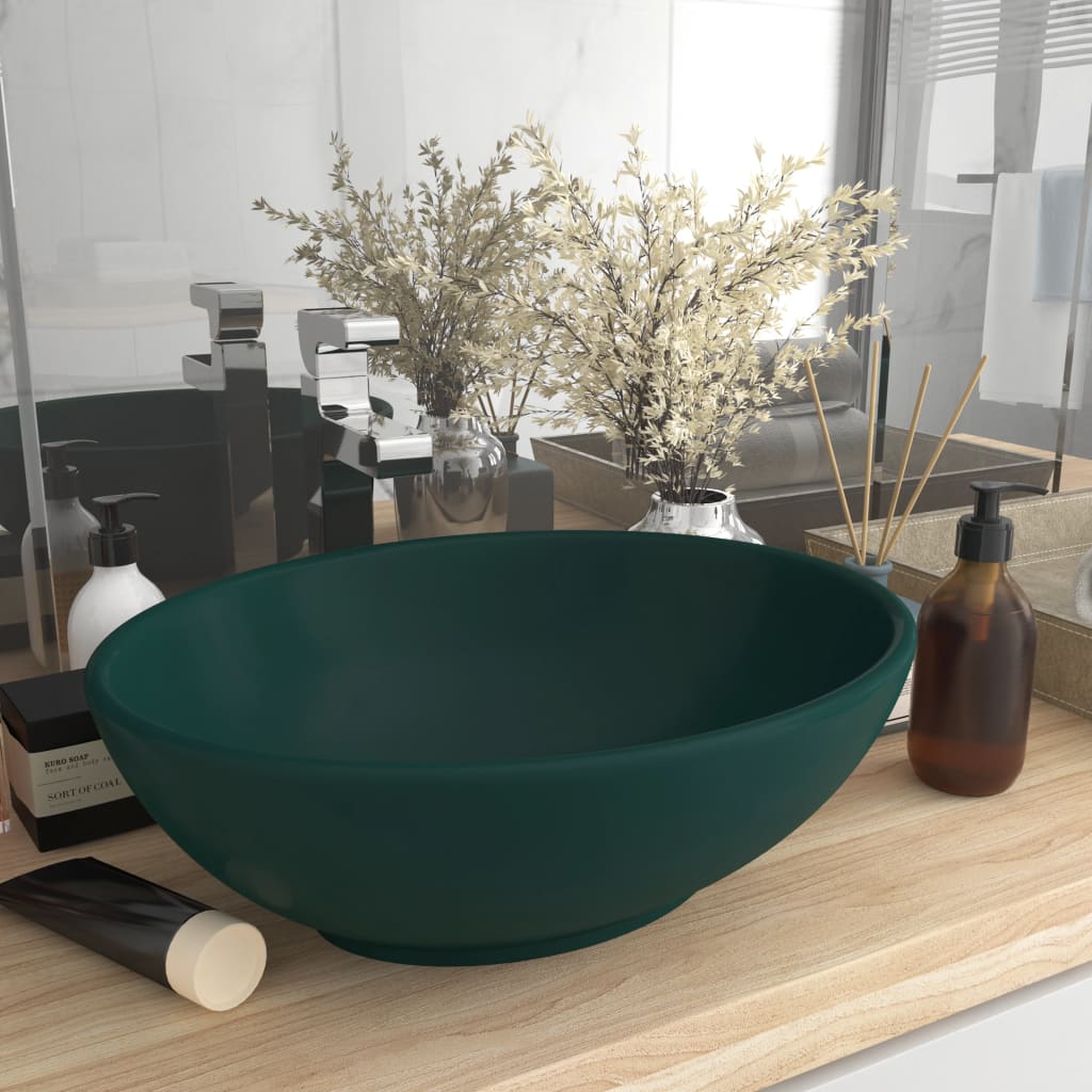 Lavabo De Lujo Ovalado Cerámica 40X33 Cm