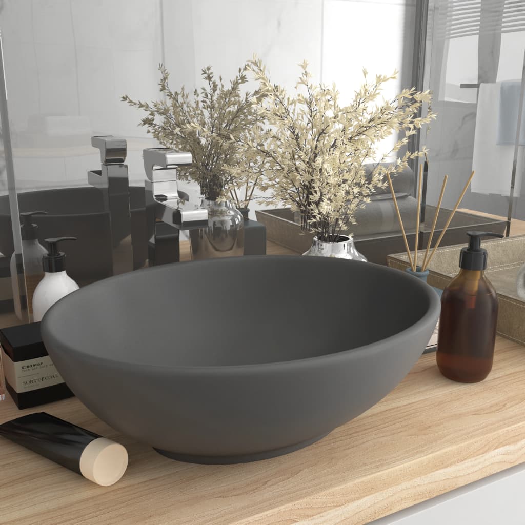 Lavabo De Lujo Ovalado Cerámica 40X33 Cm