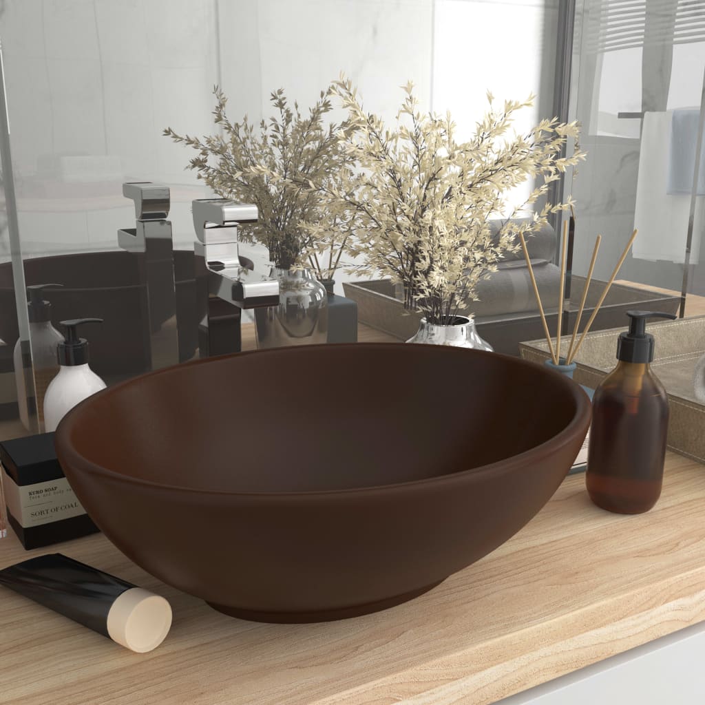 Lavabo De Lujo Ovalado Cerámica 40X33 Cm