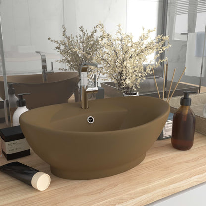Lavabo Lujoso Con Rebosadero Cerámica Gris Oscuro 58,5X39 Cm