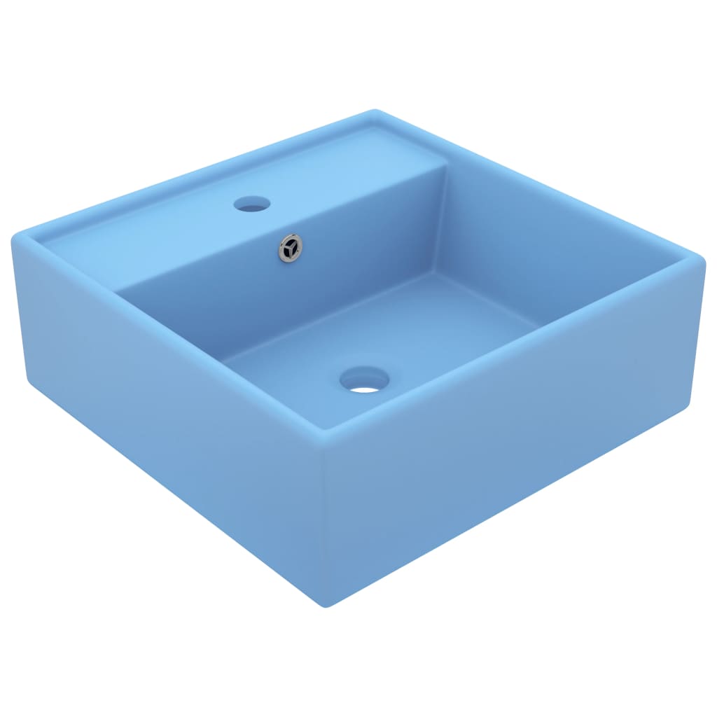 Lavabo Lujoso Cuadrado Rebosadero Cerámica 41X41 Cm