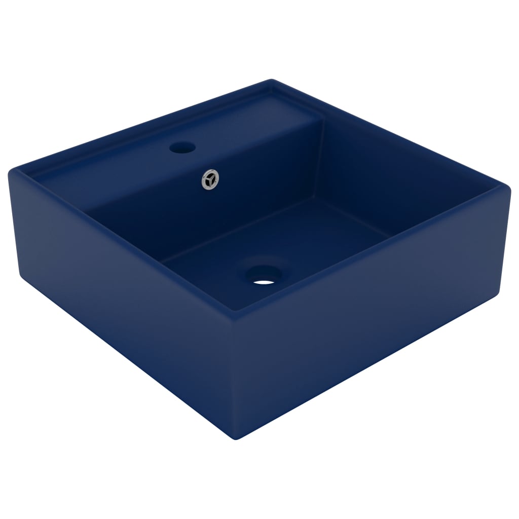 Lavabo Lujoso Cuadrado Rebosadero Cerámica 41X41 Cm