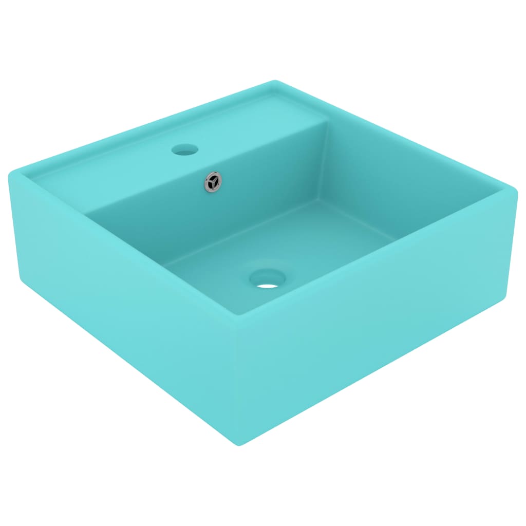 Lavabo Lujoso Cuadrado Rebosadero Cerámica 41X41 Cm