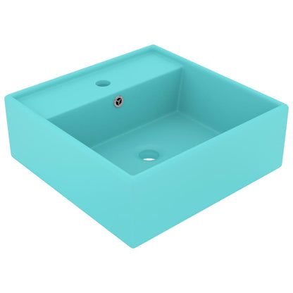 Lavabo Lujoso Cuadrado Rebosadero Cerámica 41X41 Cm