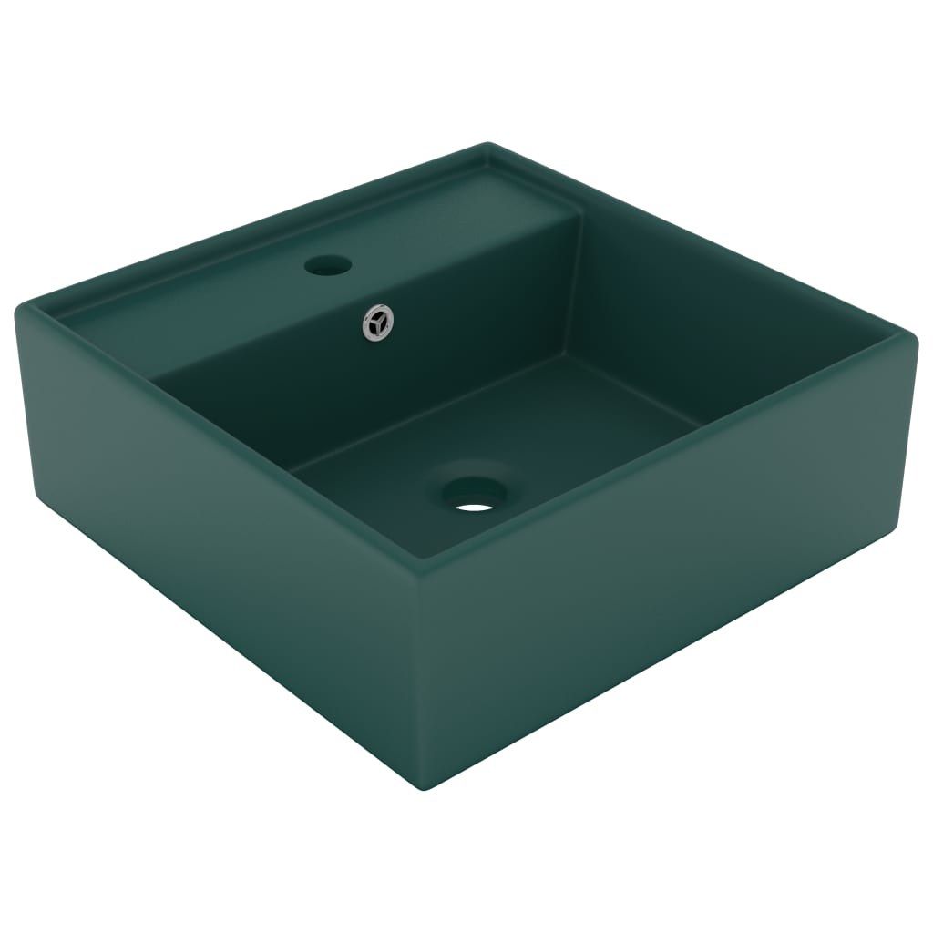 Lavabo Lujoso Cuadrado Rebosadero Cerámica 41X41 Cm