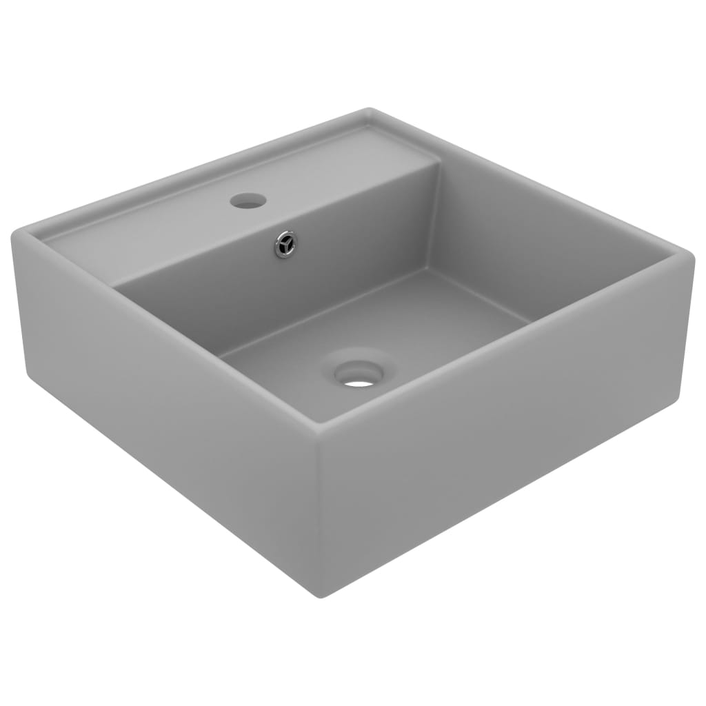 Lavabo Lujoso Cuadrado Rebosadero Cerámica 41X41 Cm