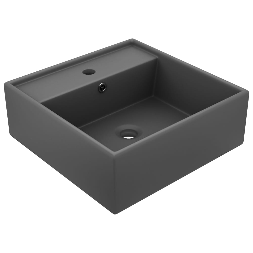 Lavabo Lujoso Cuadrado Rebosadero Cerámica 41X41 Cm