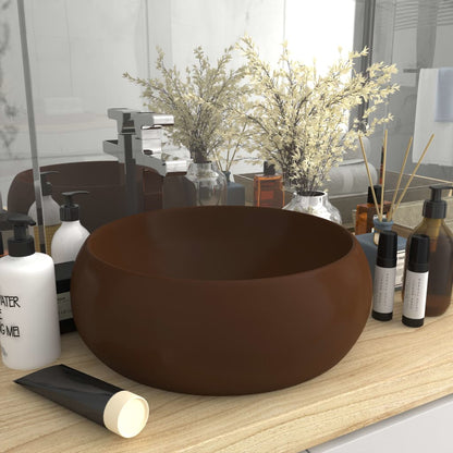 Lavabo De Lujo Redondo Cerámica 40X15 Cm