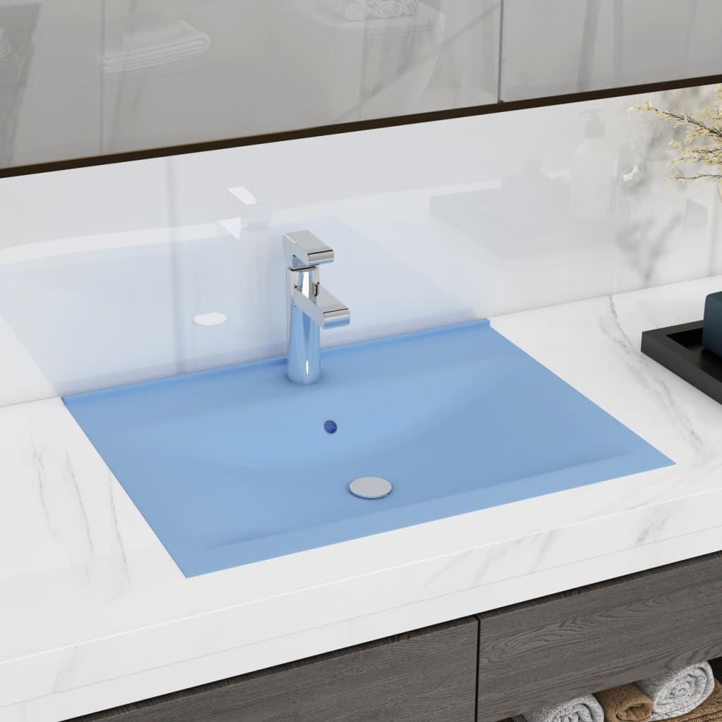 Lavabo De Lujo Con Grifo Cerámica 60X46 Cm Verde Claro