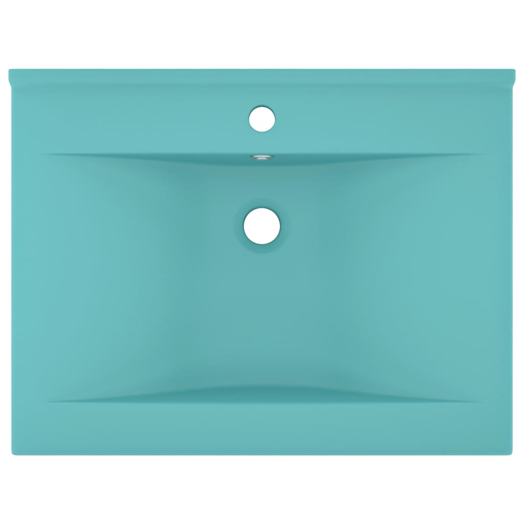 Lavabo De Lujo Con Grifo Cerámica 60X46 Cm Verde Claro
