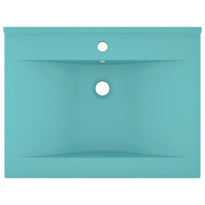 Lavabo De Lujo Con Grifo Cerámica 60X46 Cm Verde Claro