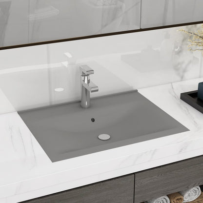 Lavabo De Lujo Con Grifo Cerámica 60X46 Cm Verde Claro