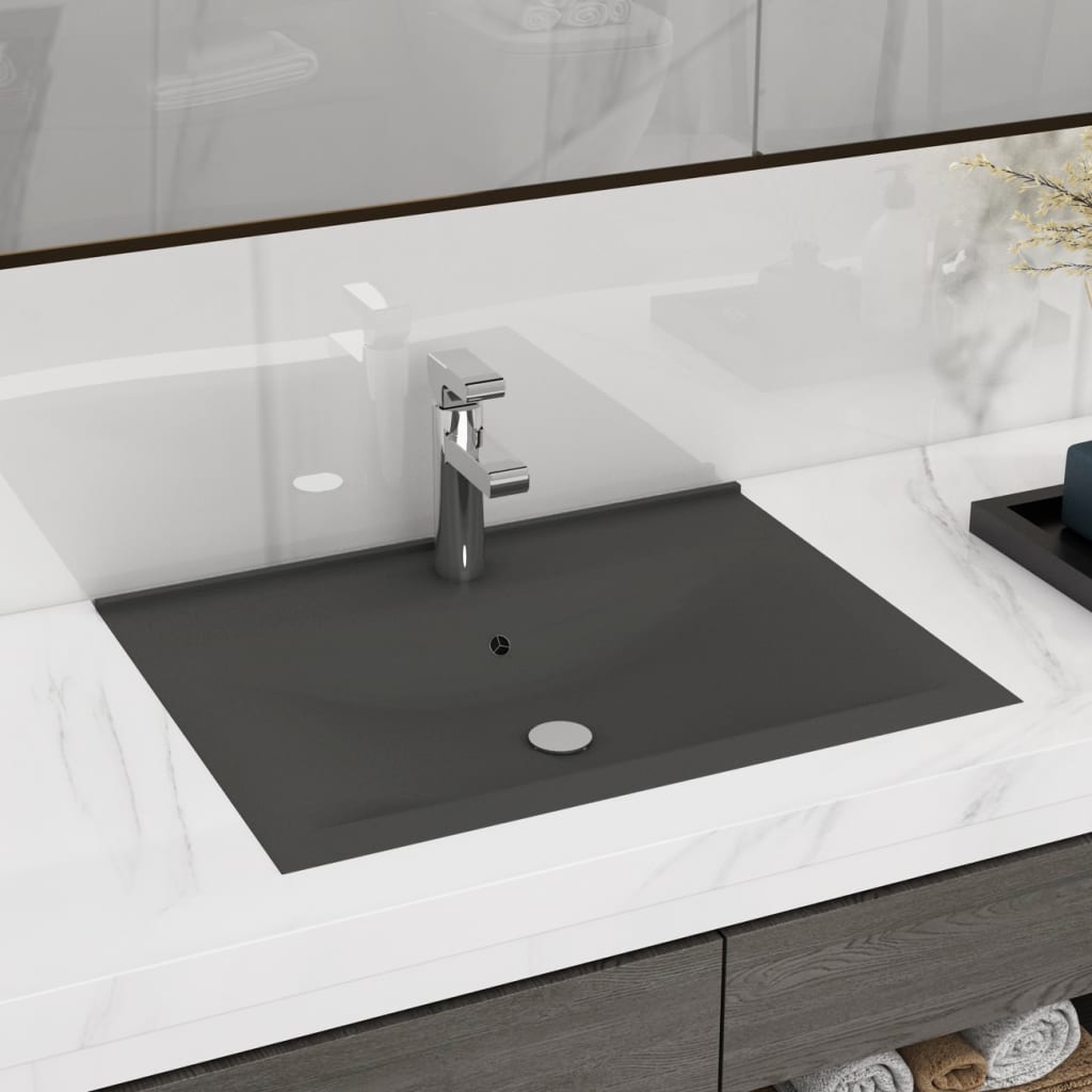 Lavabo De Lujo Con Grifo Cerámica 60X46 Cm Verde Claro