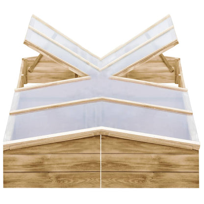 Invernadero De Madera De Pino Impregnada 2 Uds 200X50X35 Cm