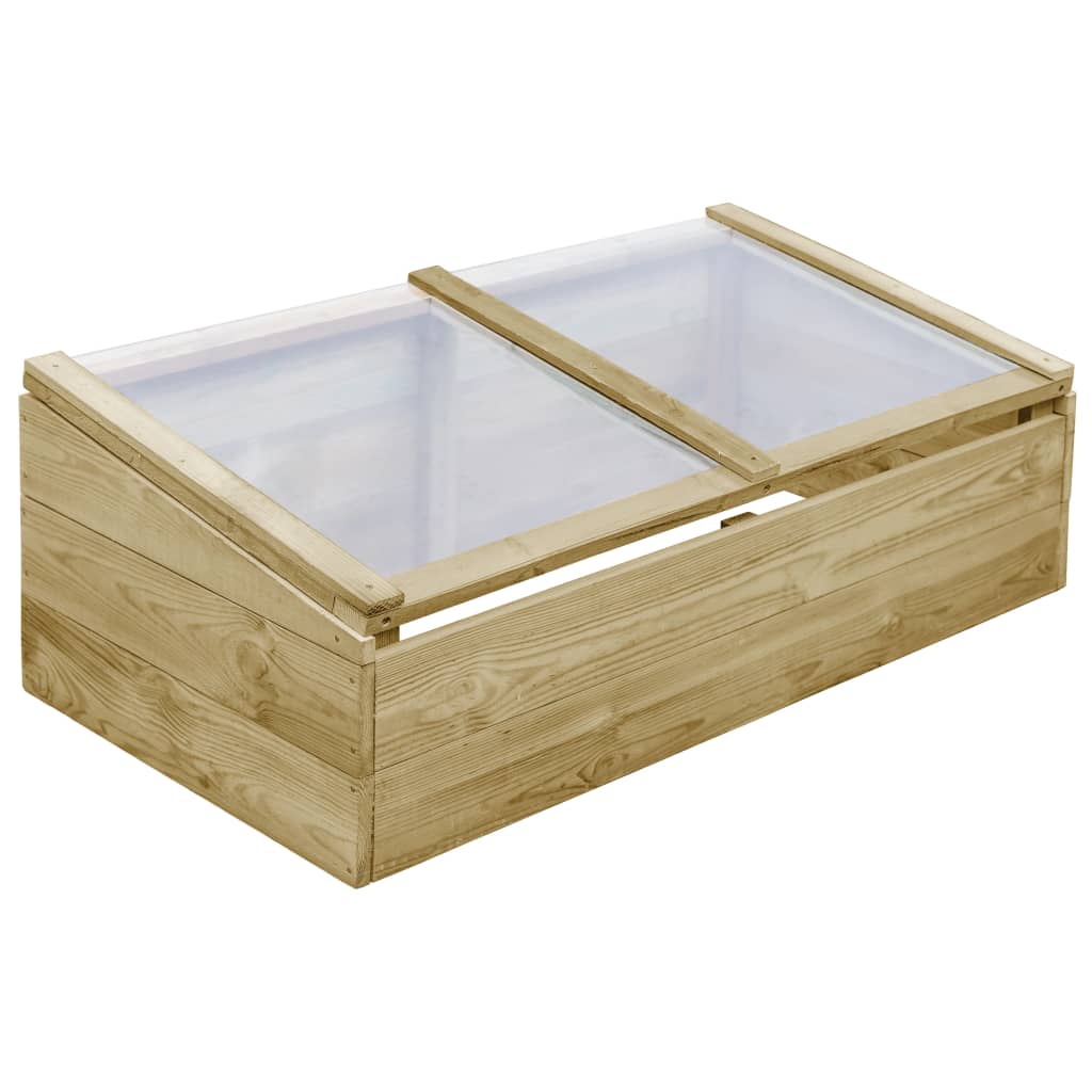 Invernadero De Madera De Pino Impregnada 2 Uds 100X50X35 Cm