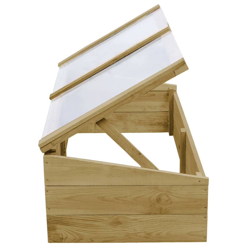 Invernadero De Madera De Pino Impregnada 2 Uds 100X50X35 Cm
