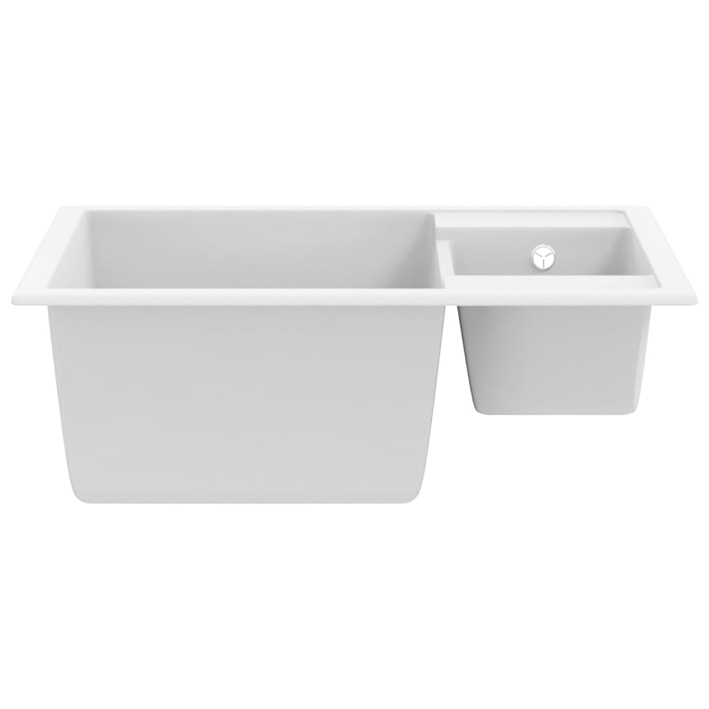 Fregadero De Cocina Doble Seno Con Rebosadero Granito