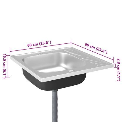 Fregadero De Cocina Con Escurridor Acero Inox